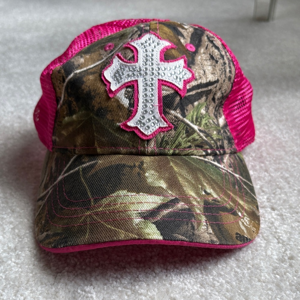 Pink and Camouflage Cross Cap